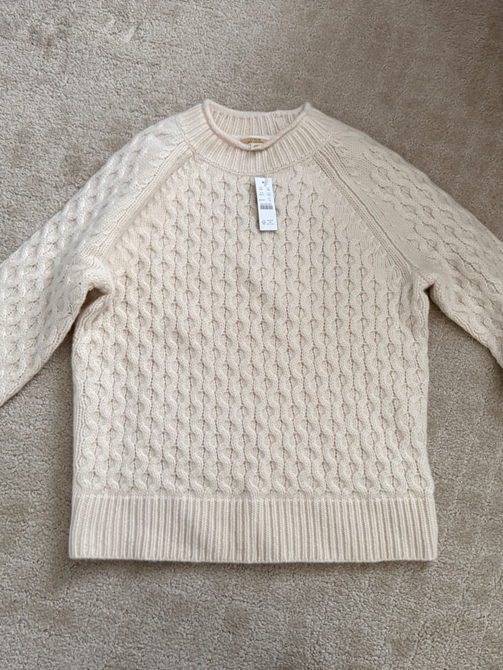 J.Crew Cashmere Cable Knit Crewneck Sweater